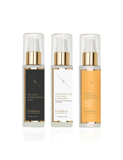 imagem de Vitamina C + Sérum Elixir de Colágeno 60ml + Ácido Hialurônico e Sérum de Colágeno - 60ml + Sérum Elixir Antirrugas Ouro 24k - 60ml1