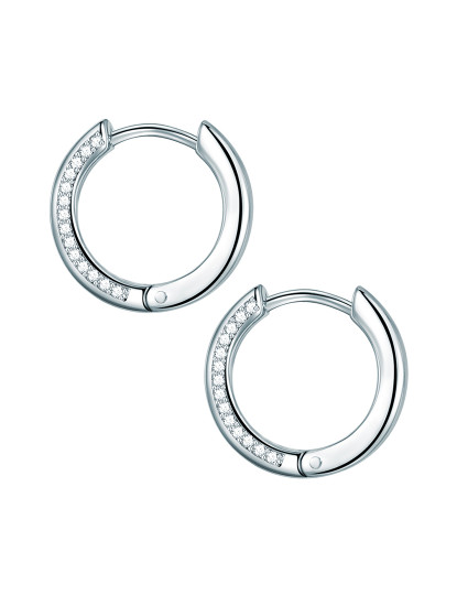imagem de Brinco de argola prata esterlina zircônias brancas2