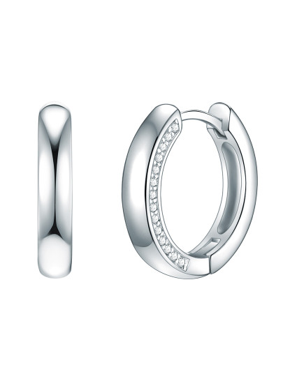 imagem de Brinco de argola prata esterlina zircônias brancas1