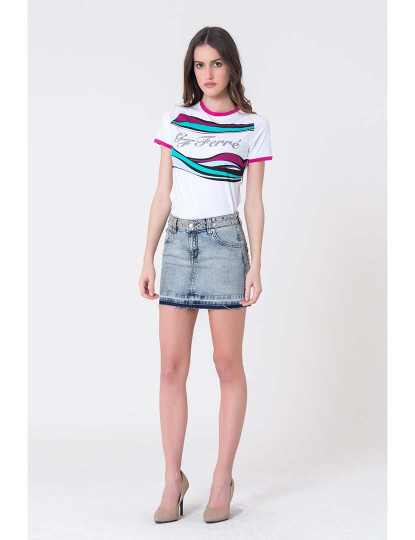 Saia jeans para best sale senhoras