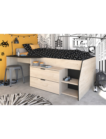 imagem de Cama Milky Carvalho e Preto 90x190 e 200 cm17