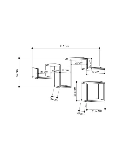 imagem de Estante de Parede Follow Antracite3