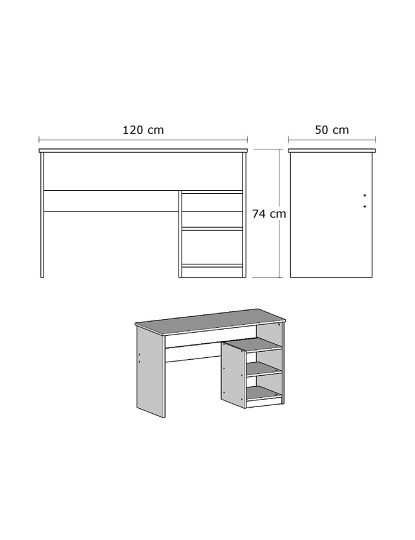 imagem de Mesa de Estudo Bahar Branco4