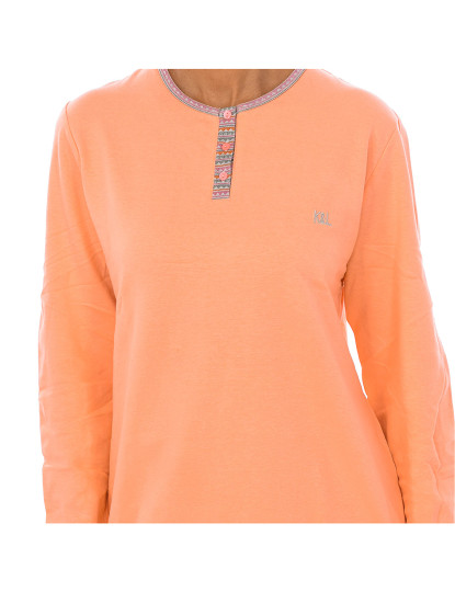 imagem de Pijama de Inverno Senhora Geometrical Orange Laranja - Cinza2