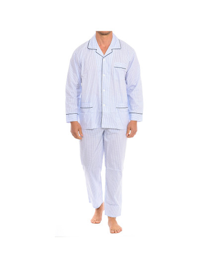 imagem de Pijama Manga Comprida Homem Branco e Azul2