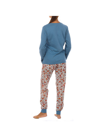 imagem de Pijama de Inverno Senhora Flower Verde Oceano - Estampado3