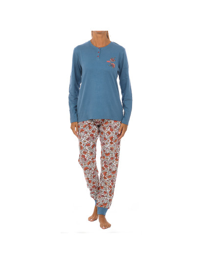 imagem de Pijama de Inverno Senhora Flower Verde Oceano - Estampado1