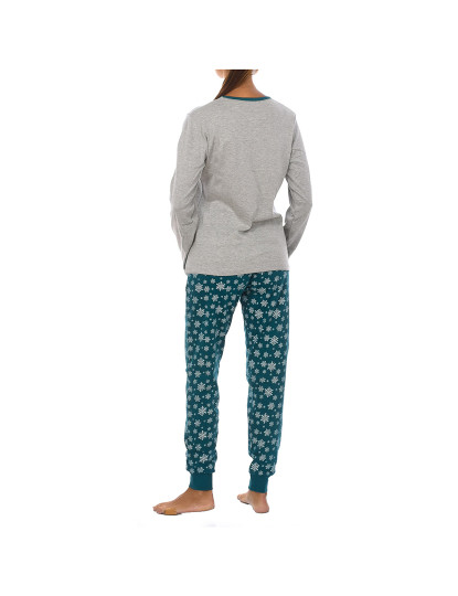 imagem de Pijama de Inverno Senhora Hello Cold Cinza - Verde Estampado3