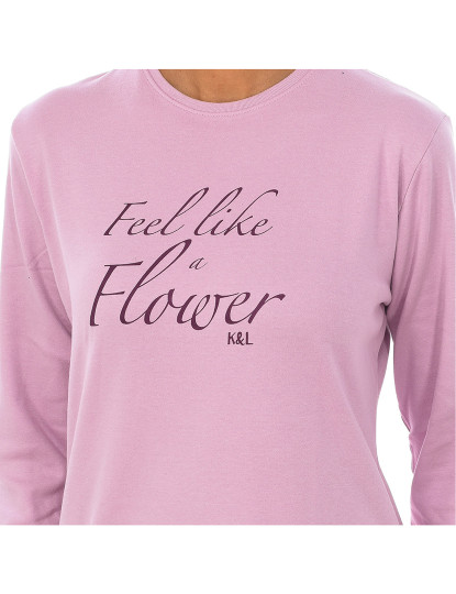 imagem de Pijama de Inverno Senhora Feel Like Malva - Estampado2