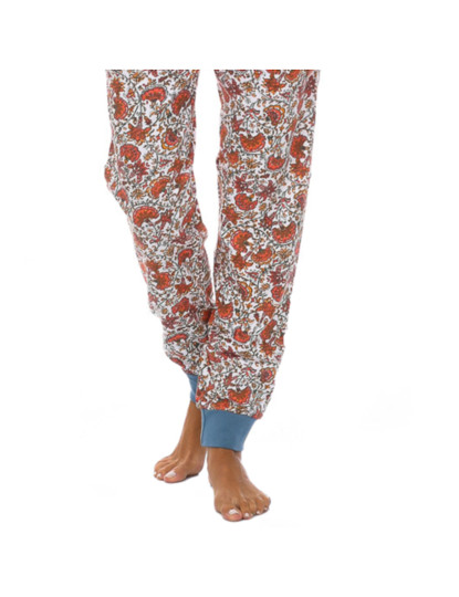 imagem de Pijama de Inverno Senhora Flower Verde Oceano - Estampado4