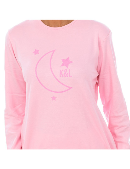 imagem de Pijama de Inverno Senhora Stars & Moon Rosa - Estampado2