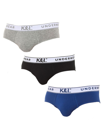 imagem de  Pack 3 Cuecas Homem Azul E Cinza E Preto1
