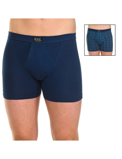 imagem de Pack-2 Basic Open Boxers Homem Riscas Verdes Azul 1