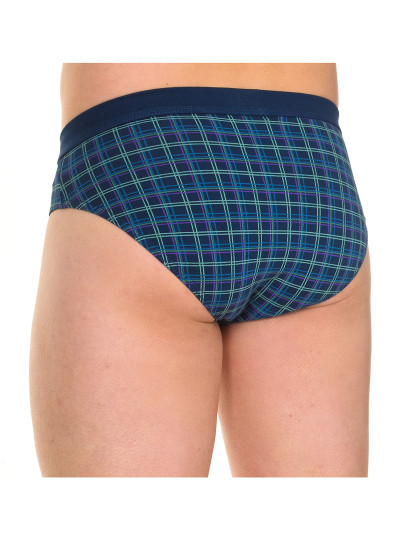 imagem de Pack-2 Basic Open Briefs Homem Riscas Verdes Azul 4