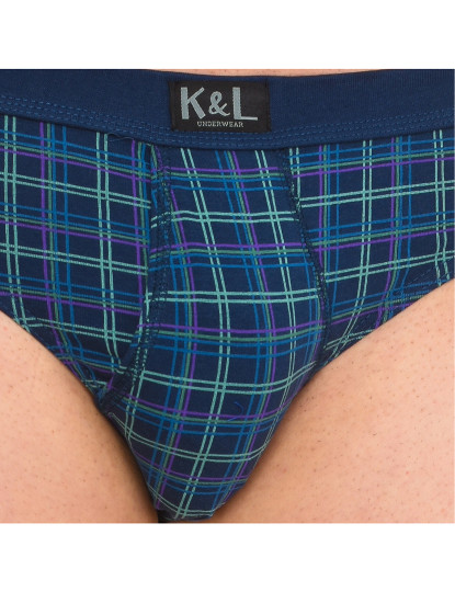 imagem de Pack-2 Basic Open Briefs Homem Riscas Verdes Azul 2