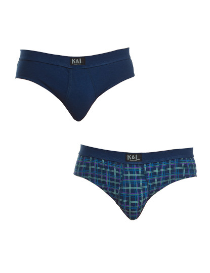 imagem de Pack-2 Basic Open Briefs Homem Riscas Verdes Azul 1