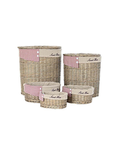 imagem de Conjunto de Cestos Home Decor Natural Poliéster vime 5 Peças1