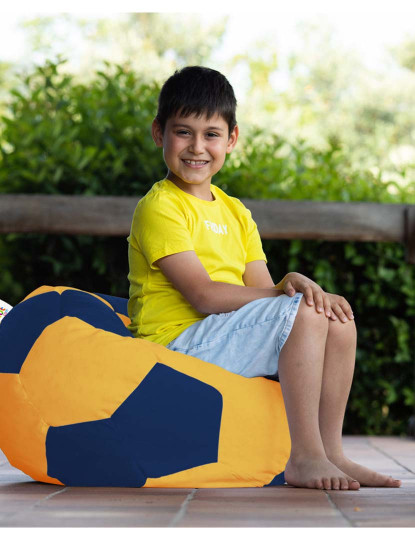imagem de Pufe Footbal Kids Amarelo Azul Escuro2