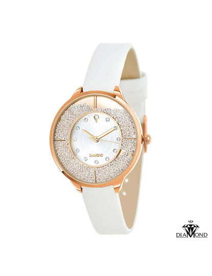 imagem de Relógio Elegante Decorado Com Um Diamante Real Senhora Branco1