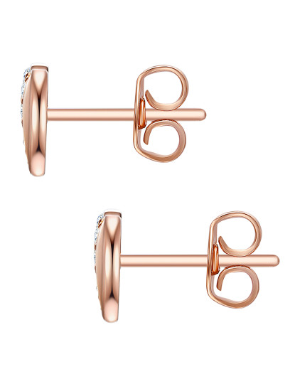 imagem de Brincos Sterling Rosa Prateado Dourado Coração2