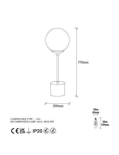 imagem de Candeeiro Mesa Globo - 13061 White8