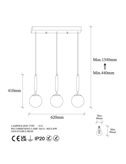 imagem de Candeeiro Teto King - 11464 Black White6