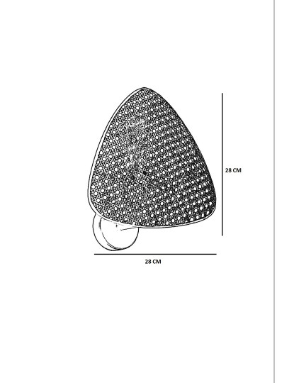 imagem de Candeeiro Parede Hera Tekli Siyah Aplik Rattan Black4