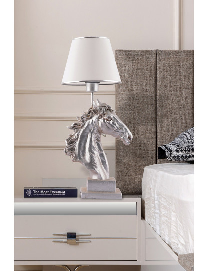 imagem de Candeeiro Mesa Horse - White, Silver White Silver1