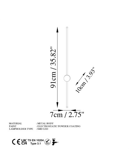 imagem de Candeeiro Parede Sword - 13485 Grey9