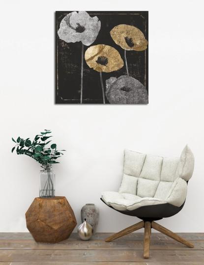 imagem de Tela Papoilas Dourado & Silver2