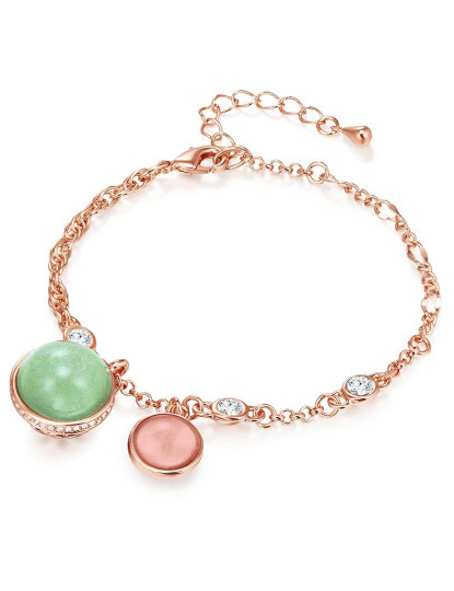 imagem de Pulseira com Cristais Swarovski Dourado Rosa1