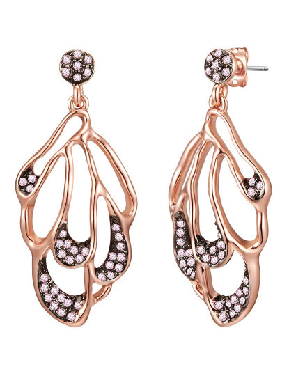 imagem de Brincos metal com Cristais Swarovski Rosa Dourado1