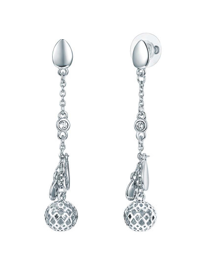 imagem de Brincos Gota Prateado Pérola Branco Com Cristais Swarovski® Branco1