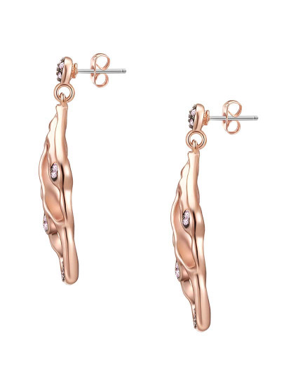 imagem de Brincos metal com Cristais Swarovski Rosa Dourado2