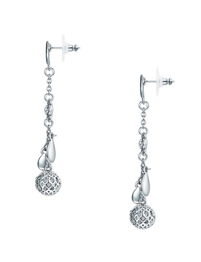 imagem de Brincos Gota Prateado Pérola Branco Com Cristais Swarovski® Branco2