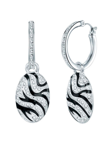 imagem de Brincos prateado decorado com cristais swarovski Branco 1