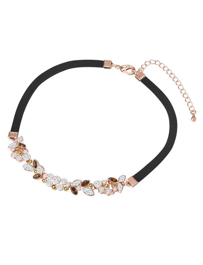 imagem de Colar com Cristais Swarovski Dourado Rosa 2