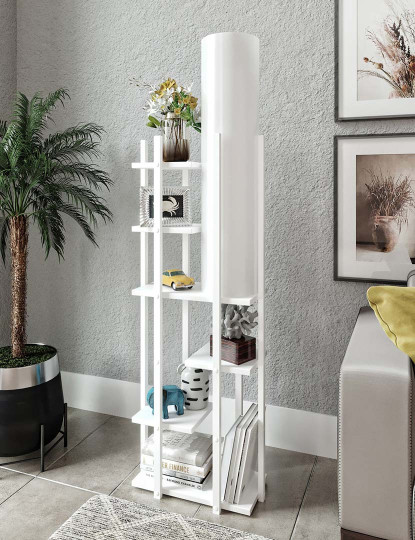 imagem de Candeeiro Chão Madeira Vogue Branco5