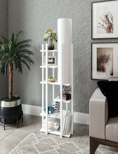 imagem de Candeeiro Chão Madeira Vogue Branco1