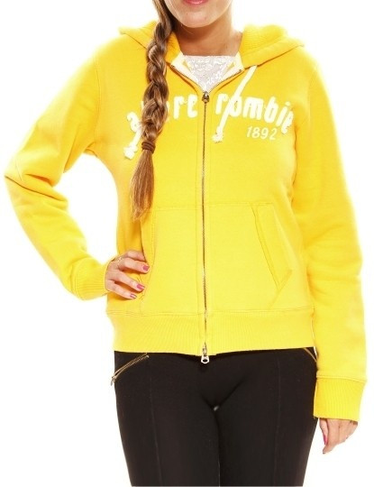 imagem de Sweatshirt C/ Fecho Abercrombie Amarelo & Branco1