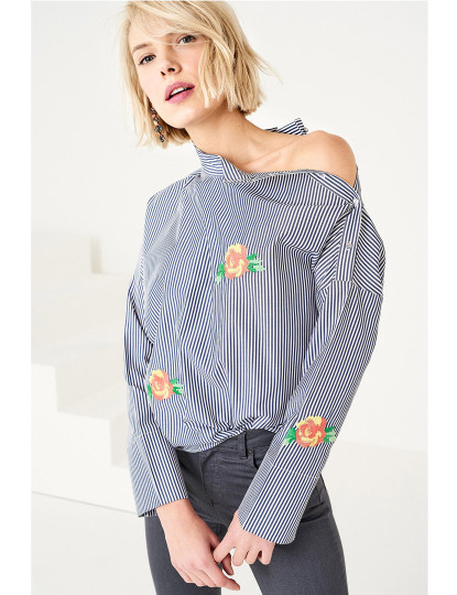 imagem de Blusa Ombro Aberto Azul Ref 1271