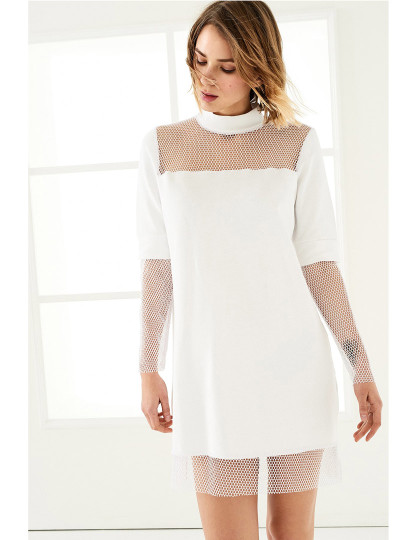 imagem de Vestido Curto com transparências branco3