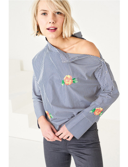 imagem de Blusa Ombro Aberto Azul Ref 1272