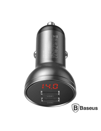 imagem de Adaptador Isqueiro 12/24V 2x USB 5V 4.8A 24W BASEUS         1