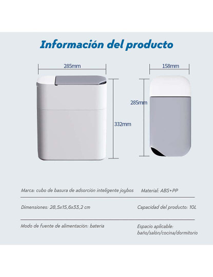 imagem de Caixote Lixo Inteligente 11 L Sensor Abertura E Absorção De Ar2