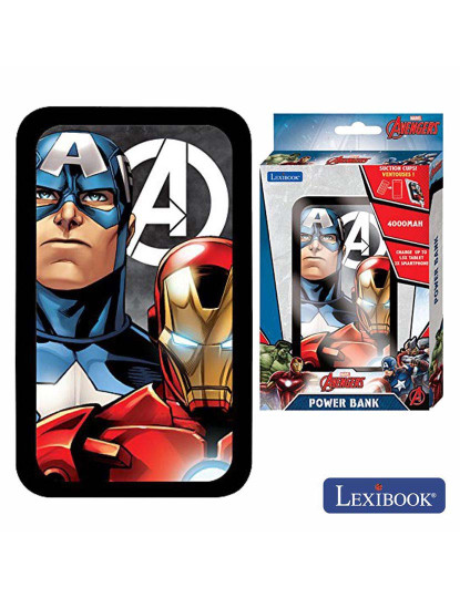 imagem de PoWerbank 4000ma C/ Cabo USB E Ventosas Avengers Lexibook   1