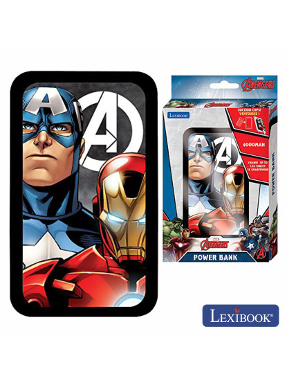 imagem de PoWerbank 4000ma C/ Cabo USB E Ventosas Avengers Lexibook   2