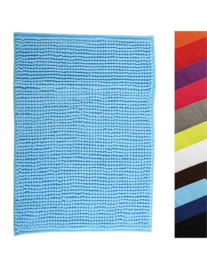 imagem de Tapete de banho chenille 60x90 cm bleu clair4