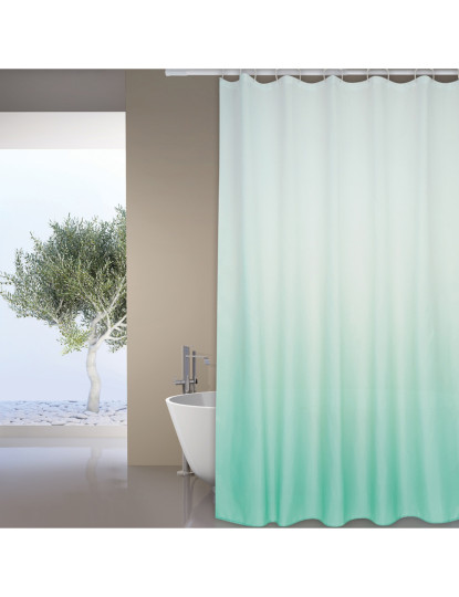 imagem de Cortina de banheiro em PVC açúcar MSV verde 180 x 200 cm1