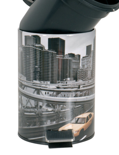 imagem de Lixeira 3l com tampa msv new york aço inoxidável 16,5 x 25,6 cm2